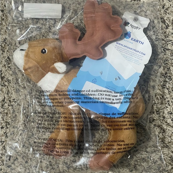 Spunky Pup Clean Earth Plush Caribou | Made from 100% Recycled Water Bottles | L - Picture 3 of 3